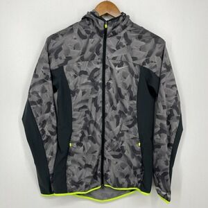 Nike Windbreaker Jacket Women's Size S Gray Running Ful Zip Hooded‎